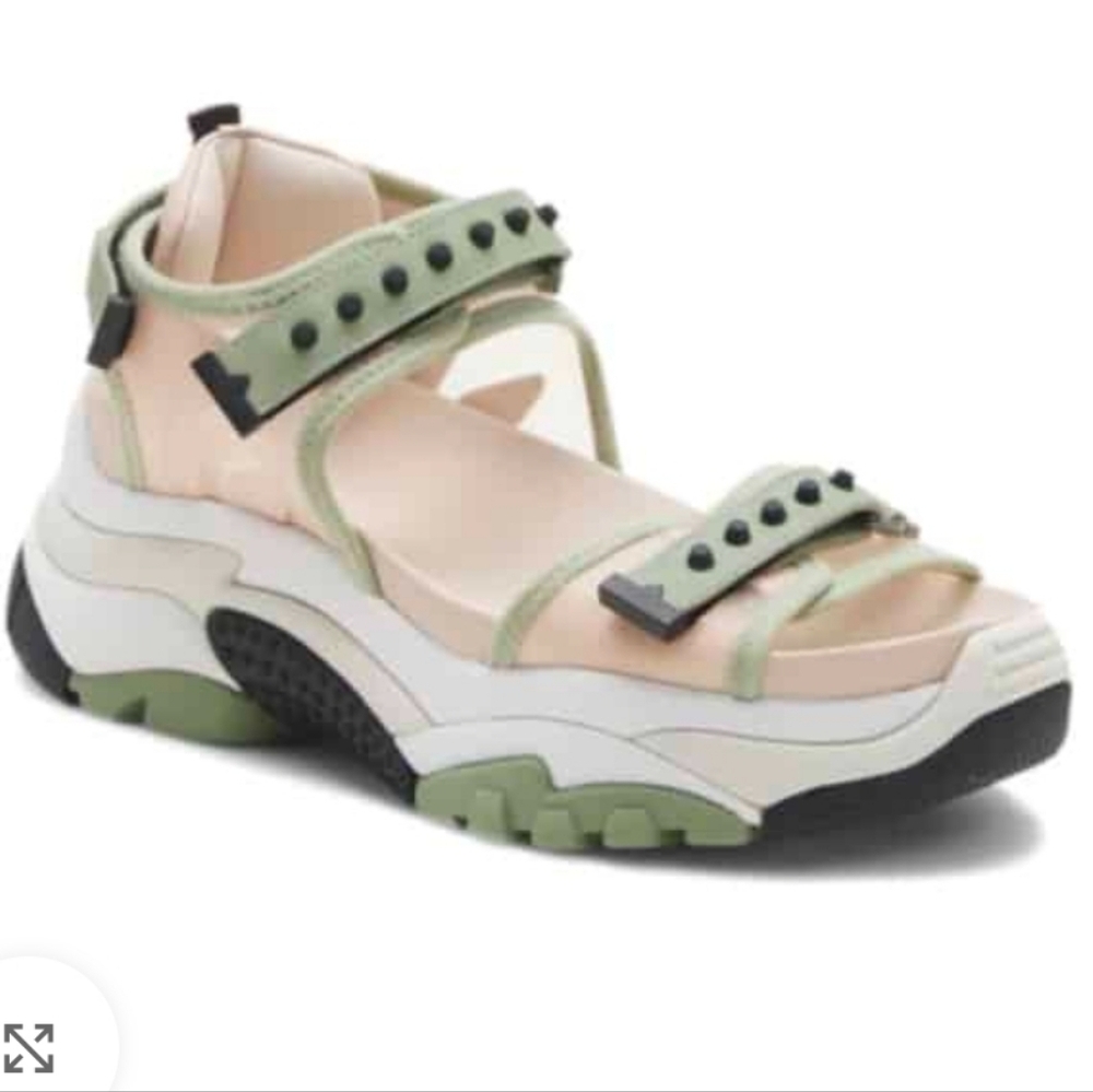 ASH SANDAL Green and Cream